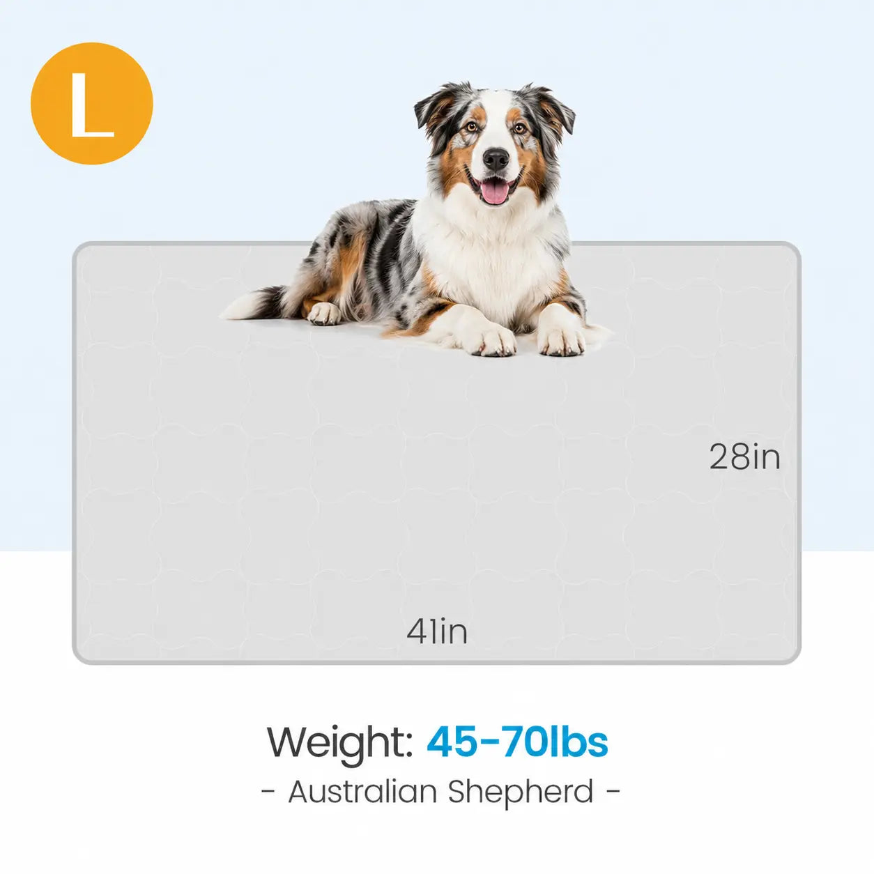 Extra Large Self-Cooling Dog Mat (47" x 32") - Breathable and Washable Pet Pad for Large Dogs, Ideal for Outdoor and Home Use in Summer - Gray