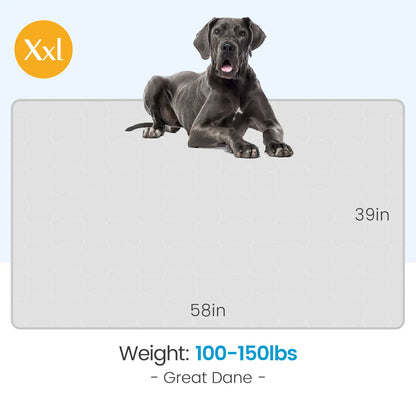 Extra Large Self-Cooling Dog Mat (47" x 32") - Breathable and Washable Pet Pad for Large Dogs, Ideal for Outdoor and Home Use in Summer - Gray