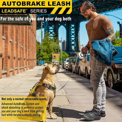 Fida Retractable Dog Leash with Autobrake Technology, 16 Ft Heavy Duty No-Pull Design for Large and Medium Dogs, Tangle-Free, One-Hand Control, Soft Grip