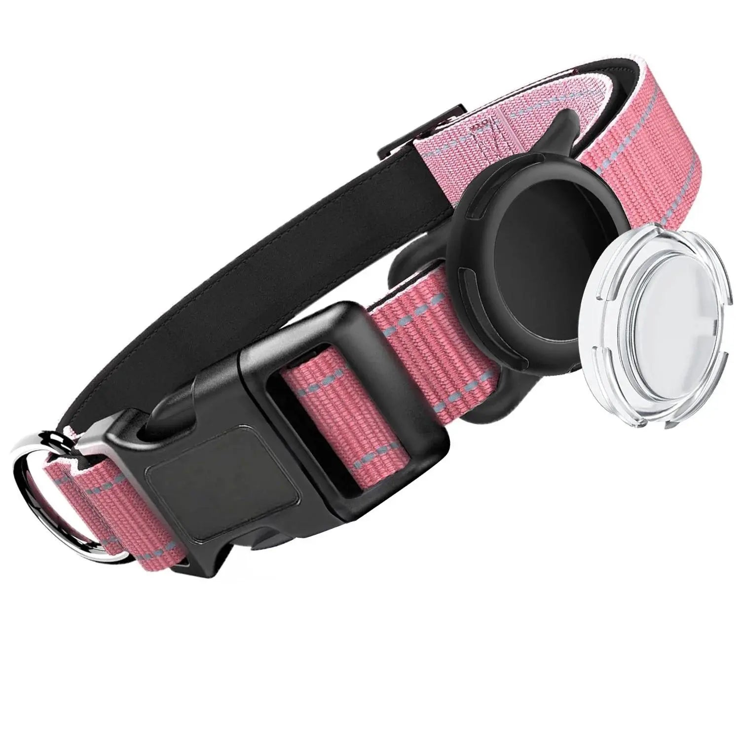 Premium Adjustable Dog Collar with Waterproof AirTag Case, Reflective Soft Padding for Large Dogs