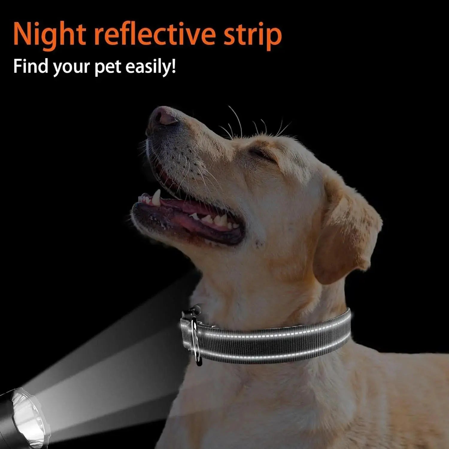Premium Adjustable Dog Collar with Waterproof AirTag Case, Reflective Soft Padding for Large Dogs